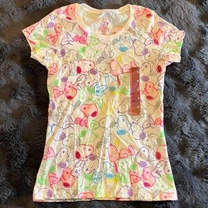 Peanuts Snoopy Multicolor Glitter Graphic Tee